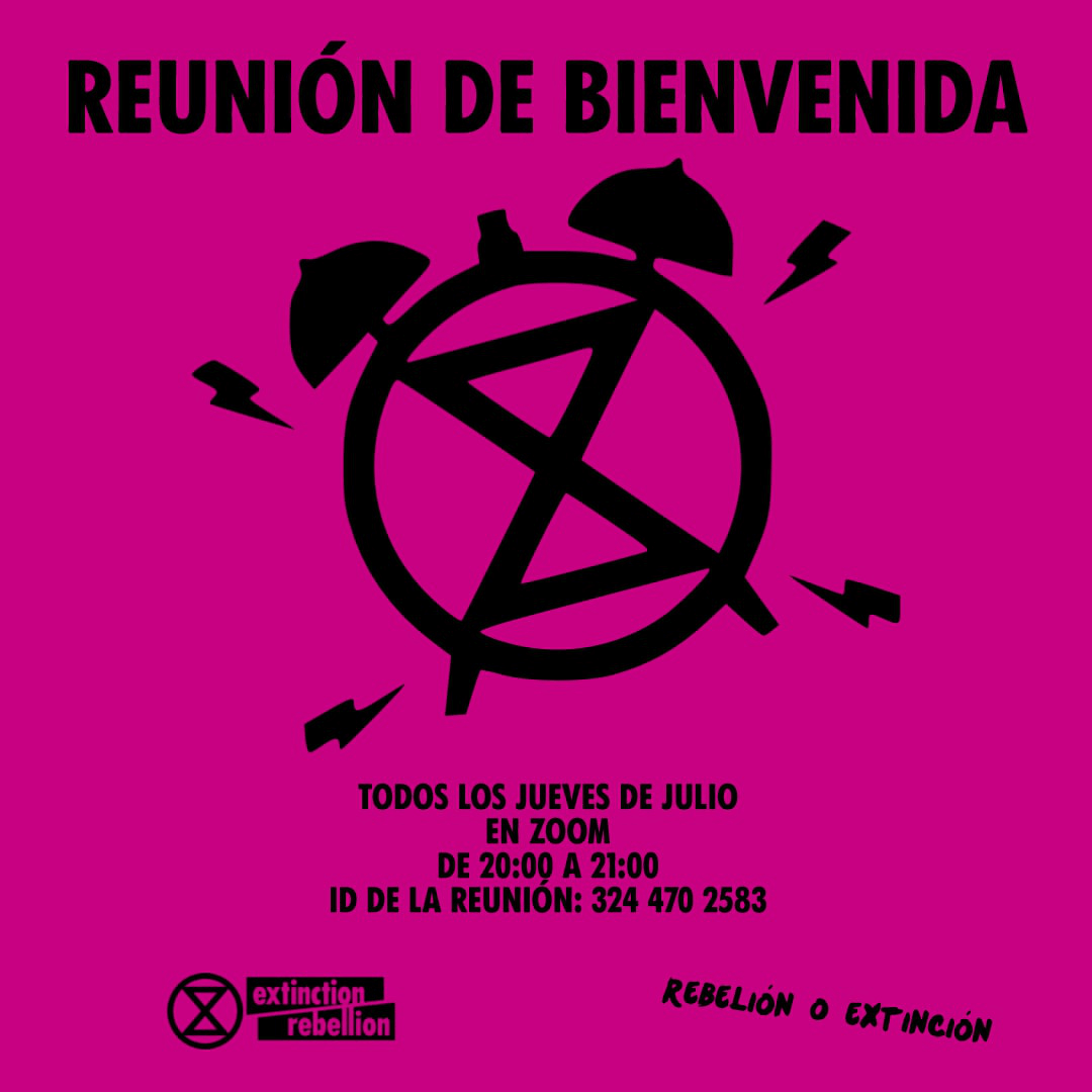 Cartel Reunión de bienvenida todos los jueves de julio